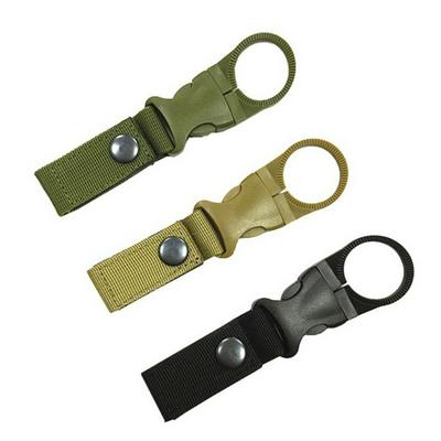 Tactical Ribbon Water Bottle Hanging Buckle Belt Multifunction Carabiner Quick Hanging Mineral Water Clip Hook Holder Strap Camping Outdoor Nylon