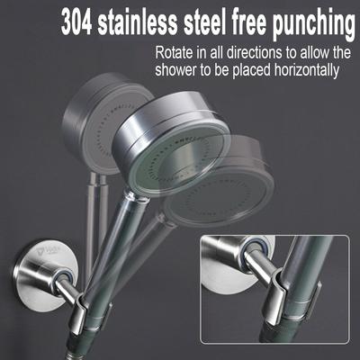 Stainless Steel Punch-free Adjustable Bathroom Shower Rack with Bracket