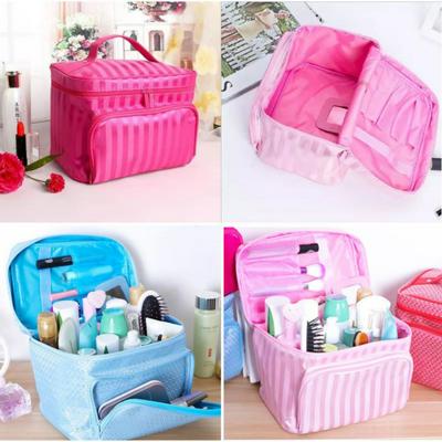 Folding Multi-Function Waterproof Large Capacity Travel Toiletry Makeup Zippered Storage Bag with Handle