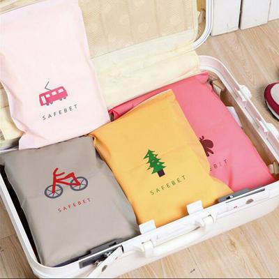 Korean Cartoon Pattern Travel Waterproof Zipper Storage Bag Housekeeping for Clothing Underwear Socks Shoes 