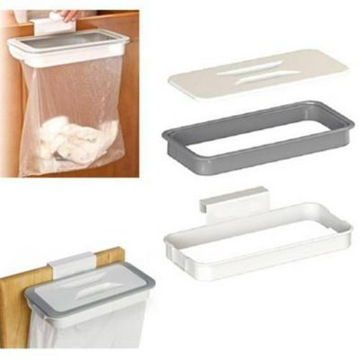 Convenient Economic Cupboard Cabinet Home Door Garbage Bag Hanging Trash Rack Holder with Lid Kitchen Tool