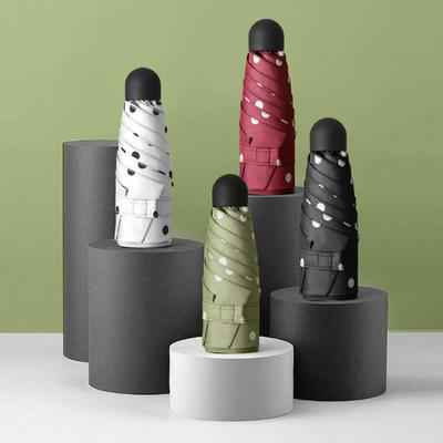 Creative Small Fresh Manual Five-fold Black Glue Sunscreen and UV Protection Sunny Rain Umbrella