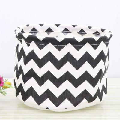 ZM011 21x16cm Printed Zakka Style Linen Cotton Waterproof Washable Desktop Sundries Cabinet Clothes Cosmetic Makeup Beauty Organizer Storage Bucket 