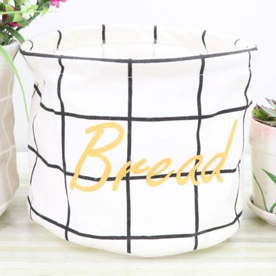 ZM011 21x16cm Printed Zakka Style Linen Cotton Waterproof Washable Desktop Sundries Cabinet Clothes Cosmetic Makeup Beauty Organizer Storage Bucket 