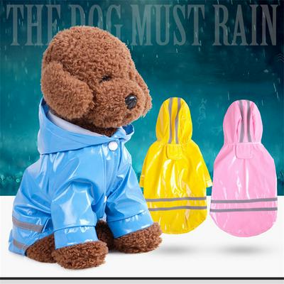 Dog Raincoat Lightweight Hooded Jacket with Reflective Strips for Small Medium Large Dogs