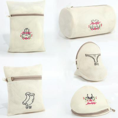 White Double Layer Thickened Mesh Laundry Bag Zippered Clothes Bra Underwear Protector Laundry Wash Bags for Washing Machines