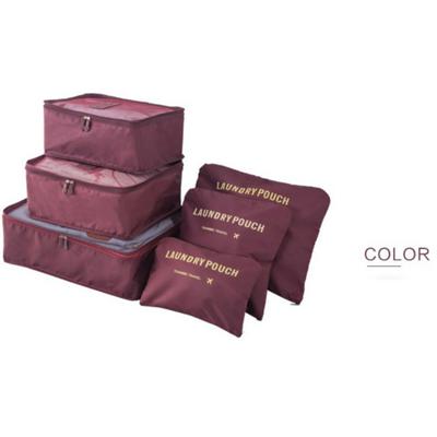 6Pcs / Set Korean Style Travel Oxford Waterproof Portable Wash Makeup Clothes Underwear Magazine Arrangement Cube Luggage Storage Bag Organizer 