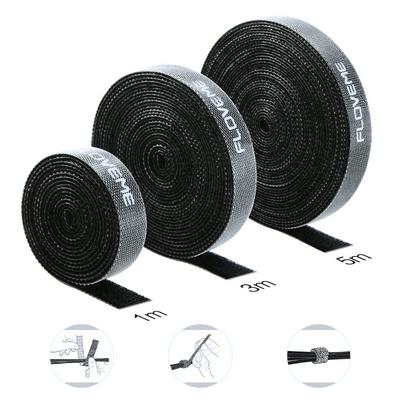 FLOVEME 1/3/5m Velcro Cable Organizer Strap Wire Winder Protector for iPhone/Micro USB/Type C USB Charger Cable Earphone Holder Management