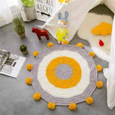 Hand Knitted Ball Matting Bed Blind Matting Knitted Hand-knitted Wool Mat Blankets Round Endless Anti Pilling