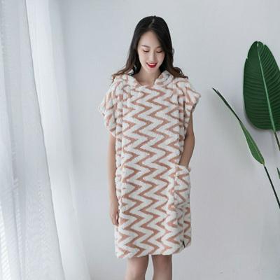 Cloak Bath Towel One-piece Bathrobe Beach Swim Home Hooded Bath Skirt for Women