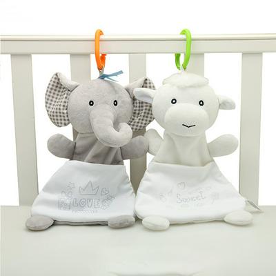 Infant Cute Cartoon Plush Toy Elephant Lamb Soothing Towel Candy Bag Plush Comfort Towel Build-in Bells