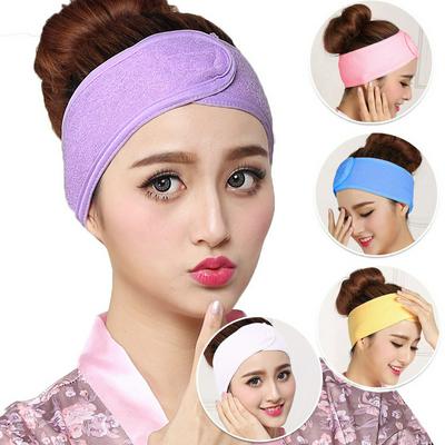 Women Fashion Soft Microfiber Makeup Cosmetic Shower Sports Spa Yoga Velcro Headband 