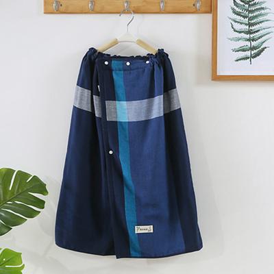 Women's Pure Cotton Bath Wrap Button-adjustment Absorbent Shower Towel for Gym and Home