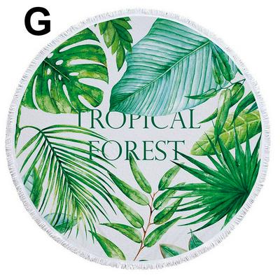 Round Beach Blanket Sand-free Beach Mat with Tassel Hem