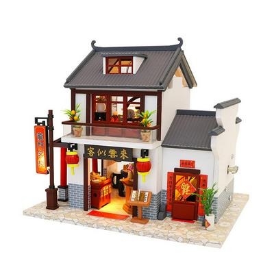 Chinese Style Dollhouse Miniature DIY House Kit Innovative Puzzle Set