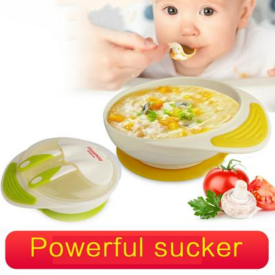 3pcs Slip-Resistant Silicone Sucker Bowl with Spoon Fork Infant Learning To Eat Supplies Feeding Kid Baby Tableware Set 