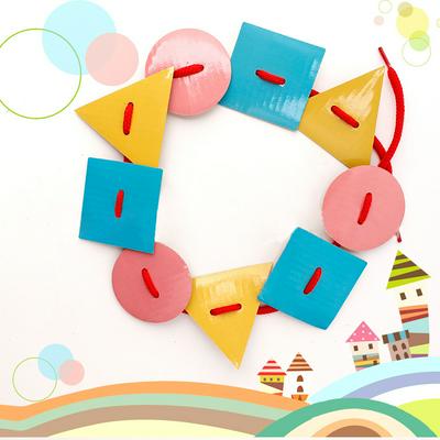 Kid's Lacing Cards Creative Educational Toy Material Set for Color Cognition