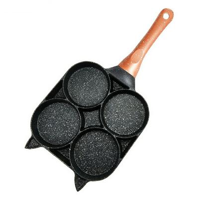 Sartén antiadherente para hamburguesas y huevos fritos con 4 orificios, olla para freír, cocina, cocina, estufa de Gas y desayuno