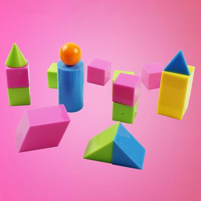 Plastic Geometric Solid Blocks in Various Shape Assorted Colors for Teaching