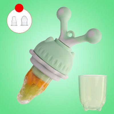 Push Type Fruit and Vegetable Silicone Bite Bag Baby Food Supplement Feeding Tool