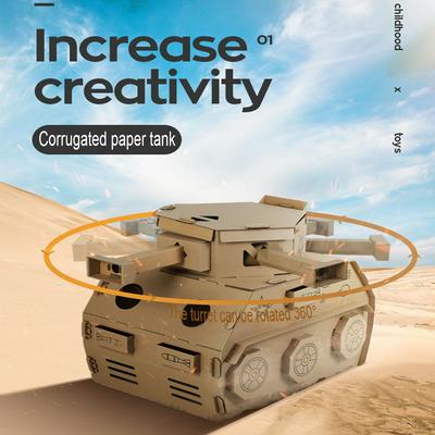 Children's Cardboard Corrugated Box DIY Paintable Tank Toys