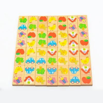 Educational Preschool Dominoes Sturdy Wooden Building Blocks for Kids