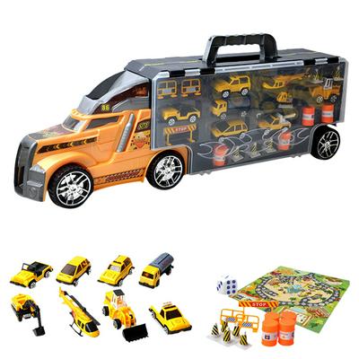 Children's Simulation Car Container Truck with Alloy Small Vehicle Toys 