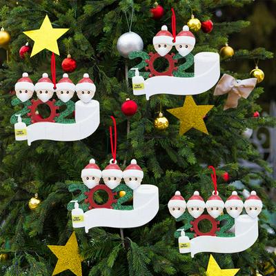 Personalized Blessings Wooden Pendant Mask Snowman Christmas Decorating Kit with Face Protector Tree Hanging Pendant