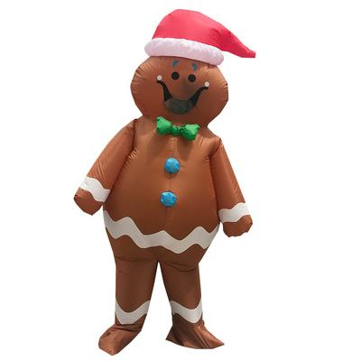 Christmas Halloween Adult Full Body Gingerbread Man Inflatable Clothes Party Party Activities Cartoon Character Costume