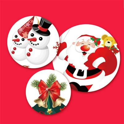 2pcs Christmas Window Decals Harvest Christmas Tree and Santa Claus Stickers 60x90cm