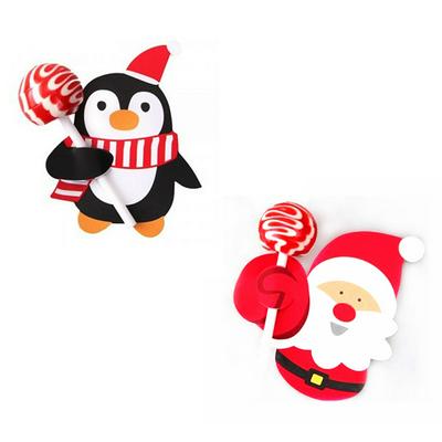 50pcs  Penguin Santa Claus Lollipop Paper Card Decoration Birthday Party Candy Decor Christmas Candy Gift For Kids