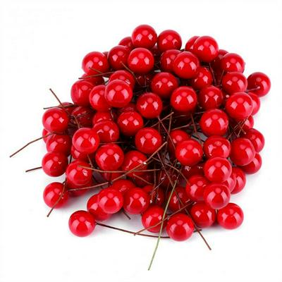 50pcs Artificial Red Holly Berry Cherries Christmas DIY Home Garden Decorations Christmas Supplies