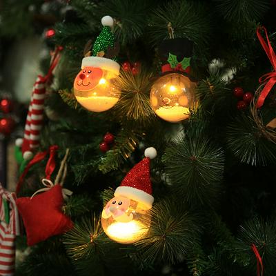 Christmas Bulb Decorations with Lights Foam Particles Christmas Balls Cartoon Lamp Creative Elk Santa Claus Old Man Snowman Christmas Tree Decorations