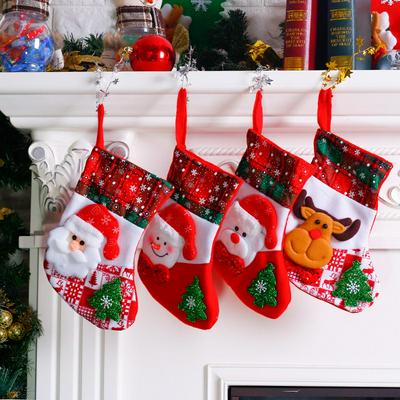 Creative Cute Christmas Ornaments Snowflake Sock Gift Bag for Home Merry Christmas Tree Decorations 