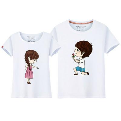 His and Hers T-shirts Casual Cotton Tee Fashionable Comfortable Top - White, Yellow