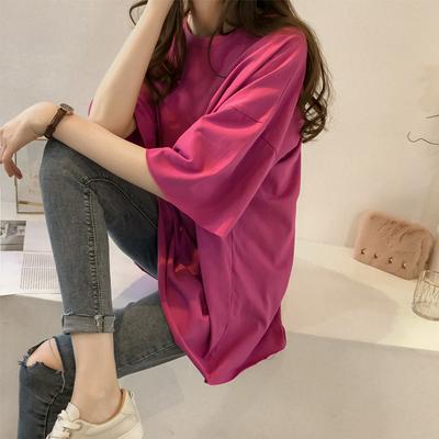 Korean Candy Color Short-sleeved Loose T-shirt Female Students Women's Tops