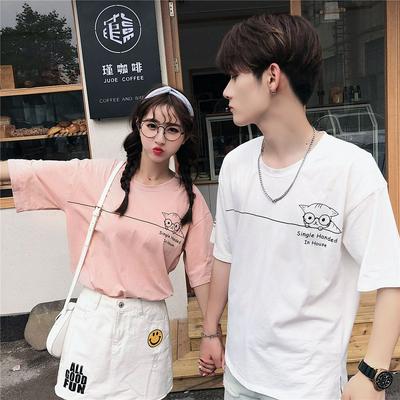 His and Hers Matching T-shirt Casual Printed Tops