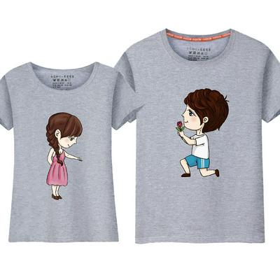His and Hers T-shirts Casual Cotton Tee Fashionable Comfortable Top - Grey