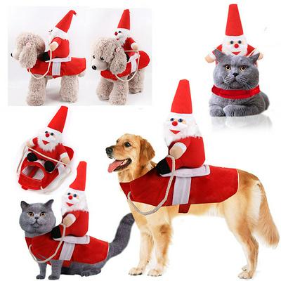 Christmas Pet Costume Santa Claus/Cowboy Rider Outfit for Dogs and Cats