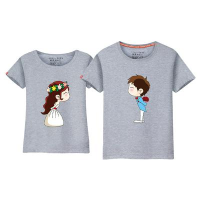 His and Hers T-shirts Casual Cotton Tee Fashionable Comfortable Top - Grey, White
