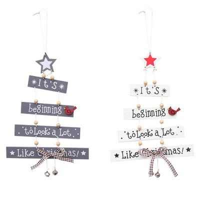 Creative Letter Christmas Tree Ornament Patterned Hanging Accessories Supplies Christmas Decorations for Home 