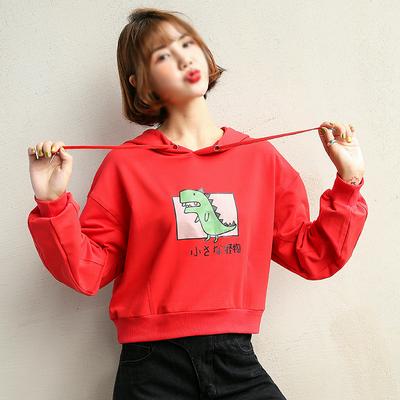 Women's Short Sweatshirt Plain Hoodie Pullover Sweat Shirt