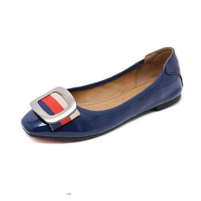 35-40 Yard Metal Buckle PU Leather Comfortable Women's Egg Roll Single Shoes