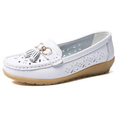 Summer New Leather Wedge Mother Shoes Soft Bottom Anti-slip Large Size Casual Women's Shoes