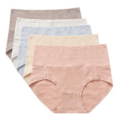 5PCS/Pack Women's New Cotton High-waisted Abdomen Panties Seamless Comfortable Breathable and Antibacterial Briefs