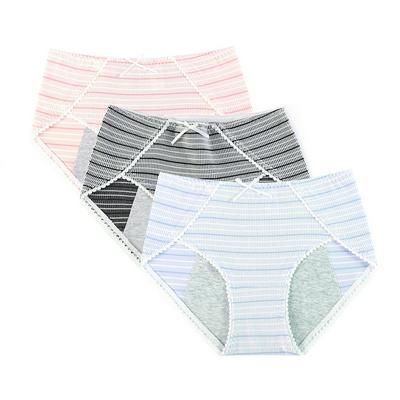 3Pcs * Breathable Cotton Menstrual  Underwear Water Menstruation Absorption Impervious Menstrual Period UnderPants