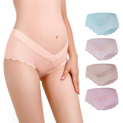 4pcs Women's Under Bump Maternity Panties Modal Pregnancy Underwear
