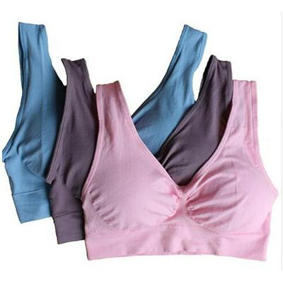 3 PCS Women's Large Size No Steel Ring Sports Bra Vest Style Yoga Seamless Underwear