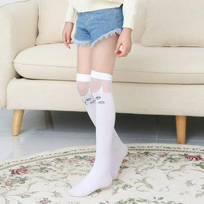 Children's Socks Summer Thin Princess Girls' Knee Socks Cartoon Cat Pattern Stocking 5-10 Years Old 