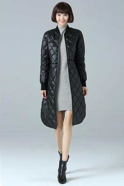 Stand Collar Down Jacket Coat Female Costume Warm Long Slim with Large Size  